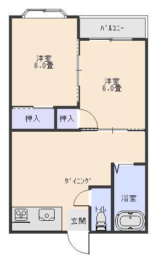 エクセレンス(2DK/2階)の間取り写真