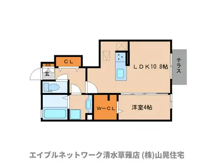 ALTAR(1LDK/1階)の間取り写真