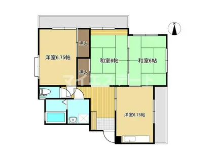 コーポ松本(3DK/3階)の間取り写真