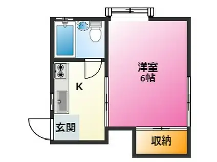 リバーサイド白百合(1K/2階)の間取り写真