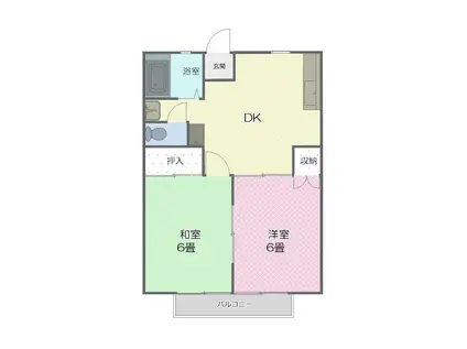 サンシティ向山A(2DK/2階)の間取り写真