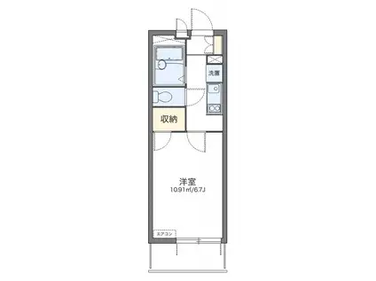 レオパレスマイム(1K/1階)の間取り写真