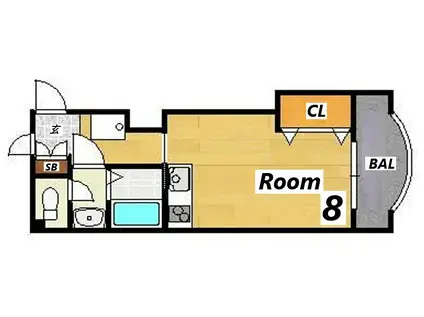 ハローハイツ(ワンルーム/1階)の間取り写真