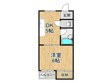 シャトレSI大阪狭山(1DK/3階)の間取り写真