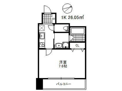 アドバンス神戸アルティス(1K/6階)の間取り写真