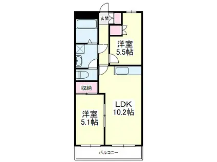 サニーデイズハイム(2LDK/1階)の間取り写真