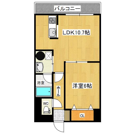 ソシオ山下通(1LDK/4階)の間取り写真
