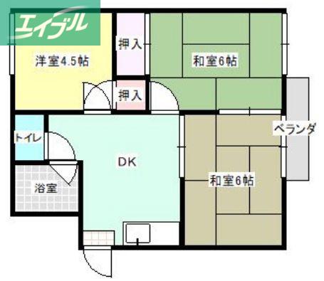 パークコーポA(3DK/2階)の間取り写真
