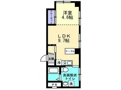 第ニ新和ビル(1LDK/2階)の間取り写真