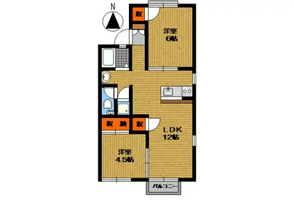 コーポヒロコウ(2LDK/2階)の間取り写真