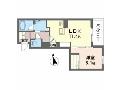 シャーメゾン長良セントラル(1LDK/3階)の間取り写真