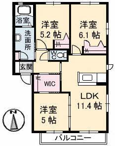 ロイヤルフェルティ F・G(3LDK/1階)の間取り写真