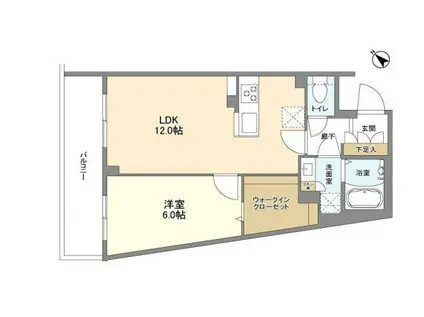 ウェルスクエア中目黒II(1LDK/1階)の間取り写真