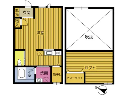 プロスペリタ羽田(ワンルーム/1階)の間取り写真