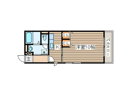 カーサ・ヴィルトウ(1K/1階)の間取り写真