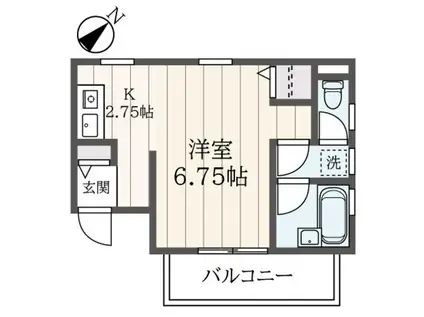 ハイムフジII(1K/1階)の間取り写真