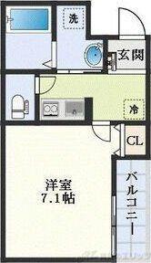 AILE柴島(1K/2階)の間取り写真