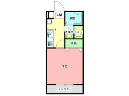 カメリアハイツ(1K/1階)の間取り写真