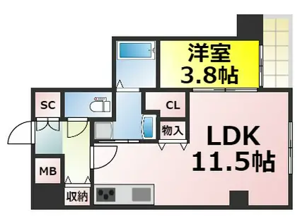 LAMAISONVERTE(1LDK/5階)の間取り写真