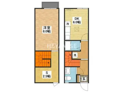 リースランド溝陸 A(1DK/1階)の間取り写真