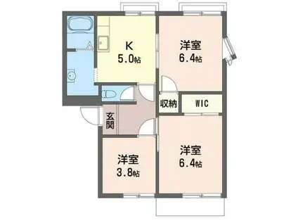 フレグランス糟谷(3K/2階)の間取り写真