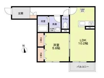 川口市仲町1丁目計画(1LDK/2階)の間取り写真
