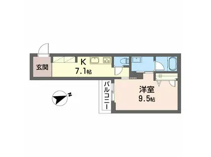 リオリエント加納本町(1K/2階)の間取り写真