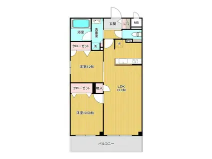 コンフォルタ(2LDK/1階)の間取り写真