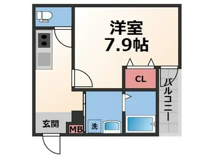 フジパレス俊徳道III番館(1K/2階)の間取り写真