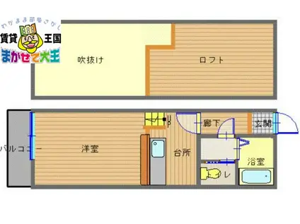 スペースコンフォート(1K/1階)の間取り写真