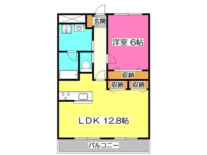 ユーネットIII(1LDK/1階)の間取り写真