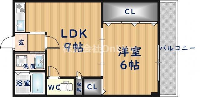 ブランチ613(1LDK/2階)の間取り写真