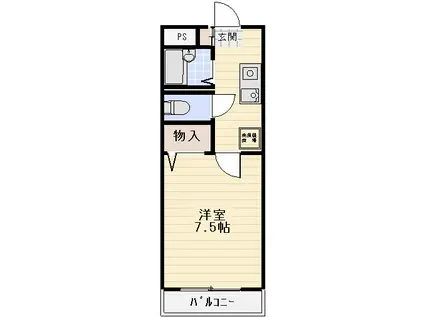 MFマンションII(1K/2階)の間取り写真