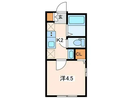 ルナール・ヴィラ星川(1K/2階)の間取り写真