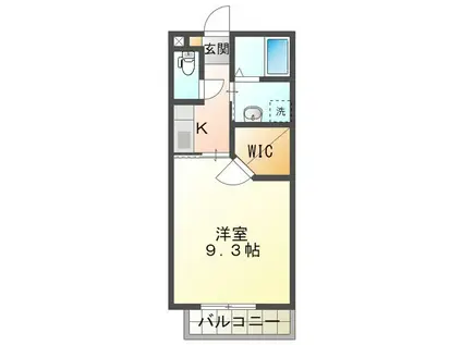 アルベール B棟(1K/1階)の間取り写真