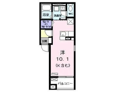 カーサ カメジマ(ワンルーム/2階)の間取り写真