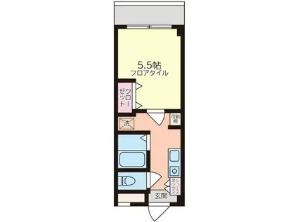 ソラーレ幸(1K/2階)の間取り写真