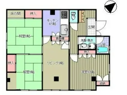 ハイツ栄(3LDK/1階)の間取り写真