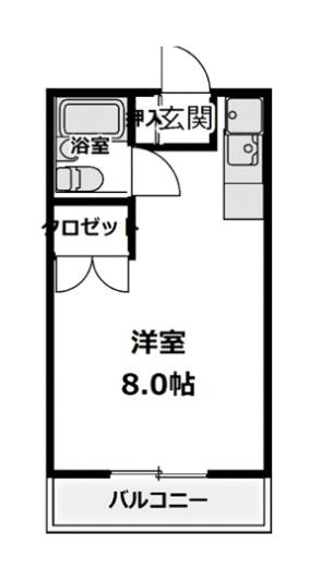 ドミールジュネス(1K/1階)の間取り写真