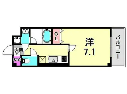 ランド・アート甲子園(1K/2階)の間取り写真