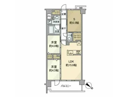 エクセレントシティ瑞江レジデンス(2SLDK/4階)の間取り写真