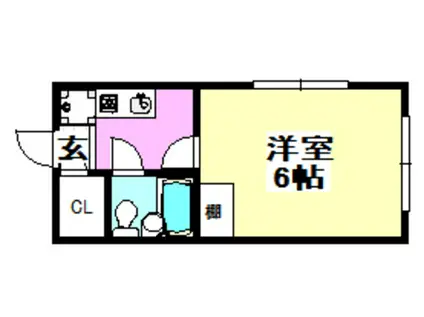 千里丘東ハイツ(1K/2階)の間取り写真