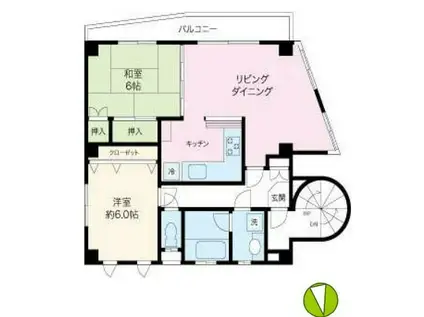 プレッサント学芸大学(2LDK/2階)の間取り写真