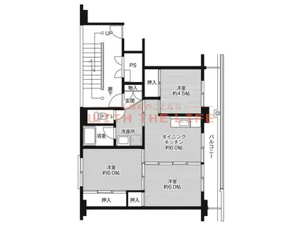 ビレッジハウス下広川(3DK/1階)の間取り写真