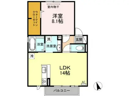 シャルマン(1LDK/2階)の間取り写真