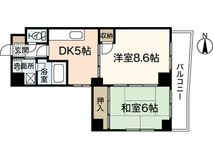 ヴァンサンク堺町(2DK/11階)の間取り写真