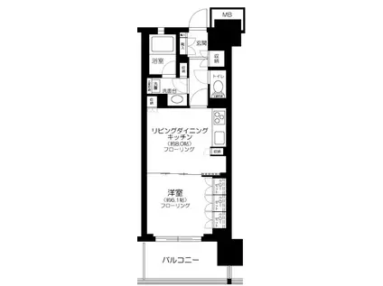 東京ミッドヘイ 勝どき(1LDK/4階)の間取り写真