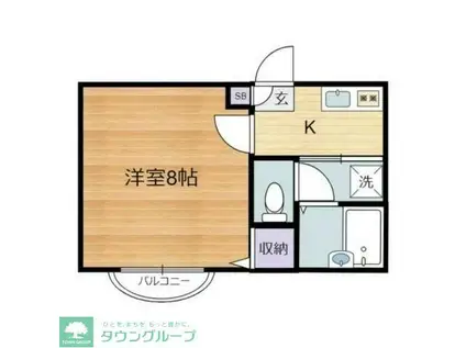 第5グリーンハイツ(1K/2階)の間取り写真