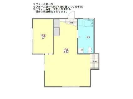 コーポかえで(1LDK/1階)の間取り写真