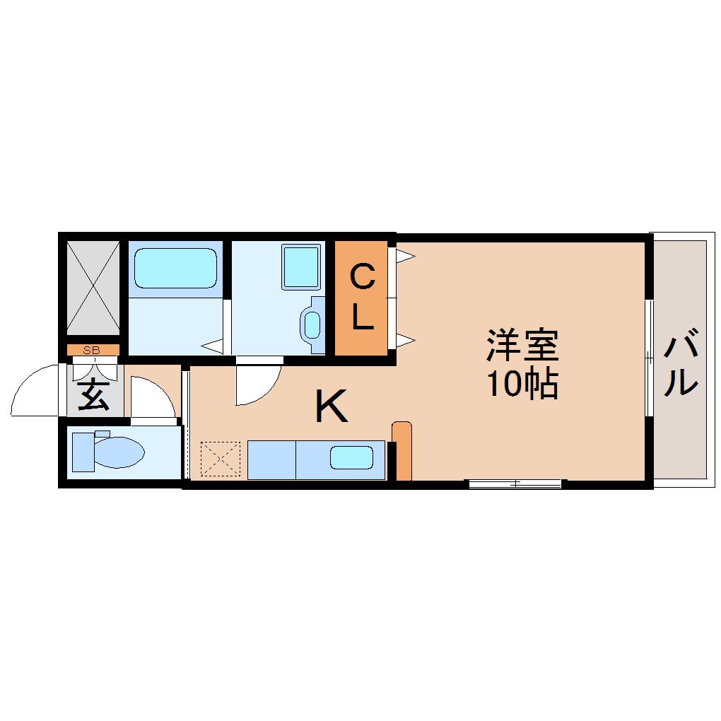 ガーデンハイツII(ワンルーム/3階)の間取り写真
